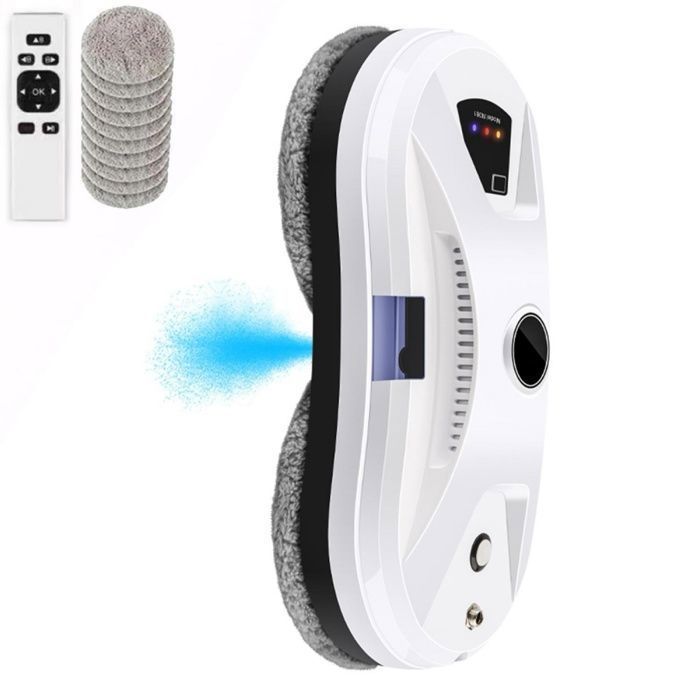 Robot Nettoyeur De Vitres 5600 Pa - Pulvérisateur Intégré, Télécommande, Détection Des Bords - Sécurité Anti-chute