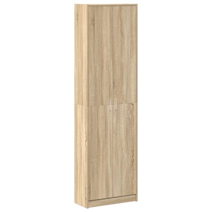 632281& Armoire garde-robe - Moderne Penderie Chêne Sonoma 55x25x189 cm - Bois - Panneaux de particules