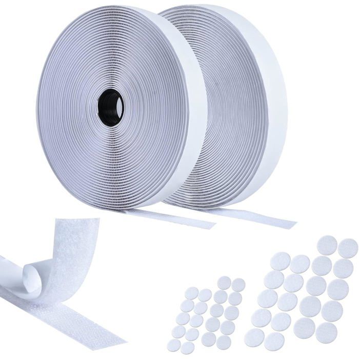 RUBANS ADHÉSIVE HOOK & Loop,estcoo 15M Scratch Autocollant,2cm Bande Agrippan EU
