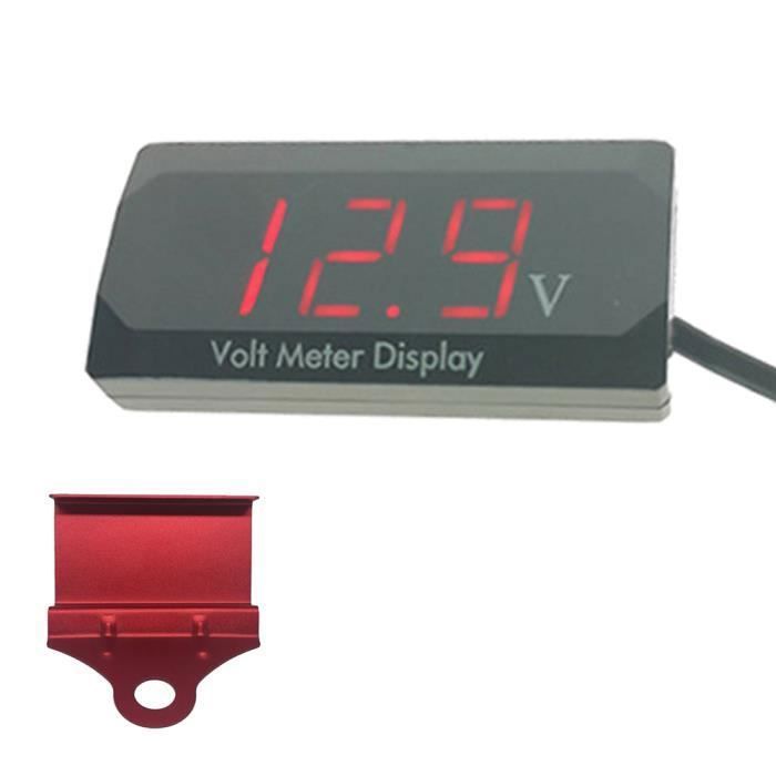 HUAZIZ Voltmètre Numérique Thermomètre 2 En 1, DC 12V 24V 36V, Batterie Tension Température Mètre Moniteur Testeur Jauge Indicateur Pour Auto Voiture Camion Bus (Rouge+Vert