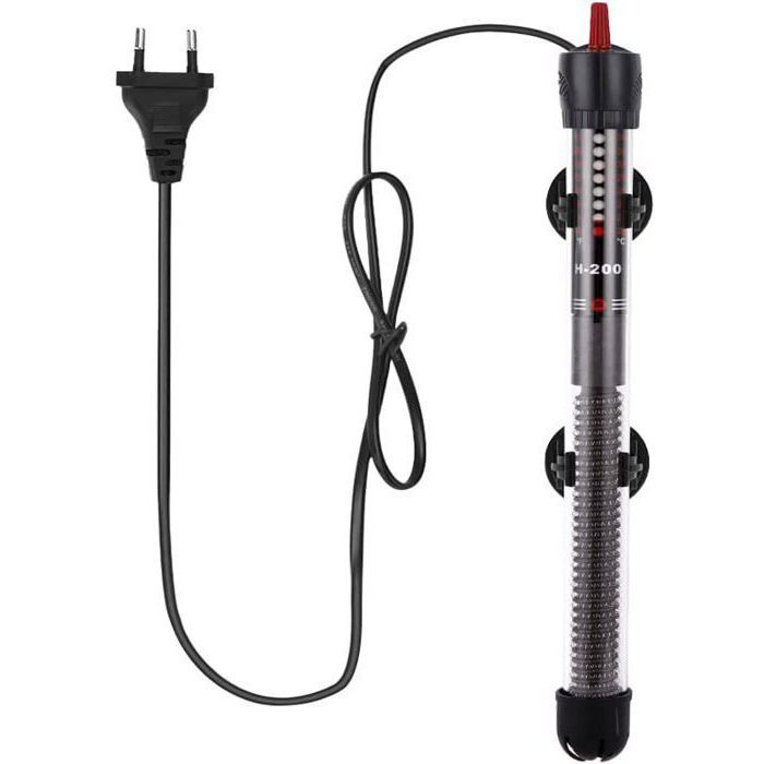 Chauffage daquarium à thermostat réglable - 300W - 375L - Ventouses - Submersible - 29 5cm - Cordon 0 9m - 220-240V
