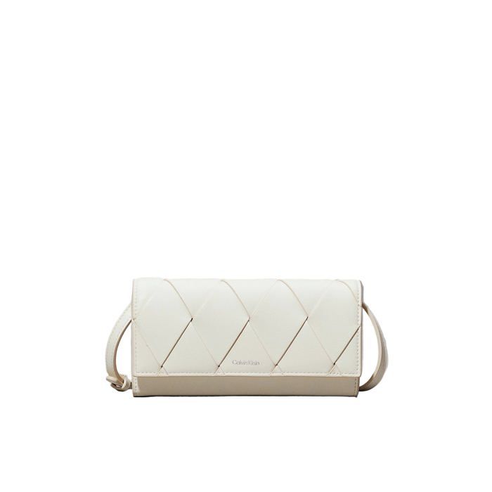 Calvin Klein CK Woven - Sac pochette à rabat Ecru K60K61297067U