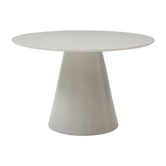 Table à manger ronde 4 personnes en MDF - Beige - ANTALIZA