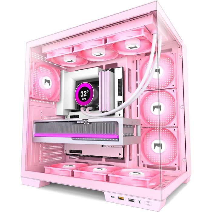 Boîtier PC H1 ATX avec 7 Ventilateurs PWM ARGB - Double Chambre Type-C 3 Radiateurs 360mm