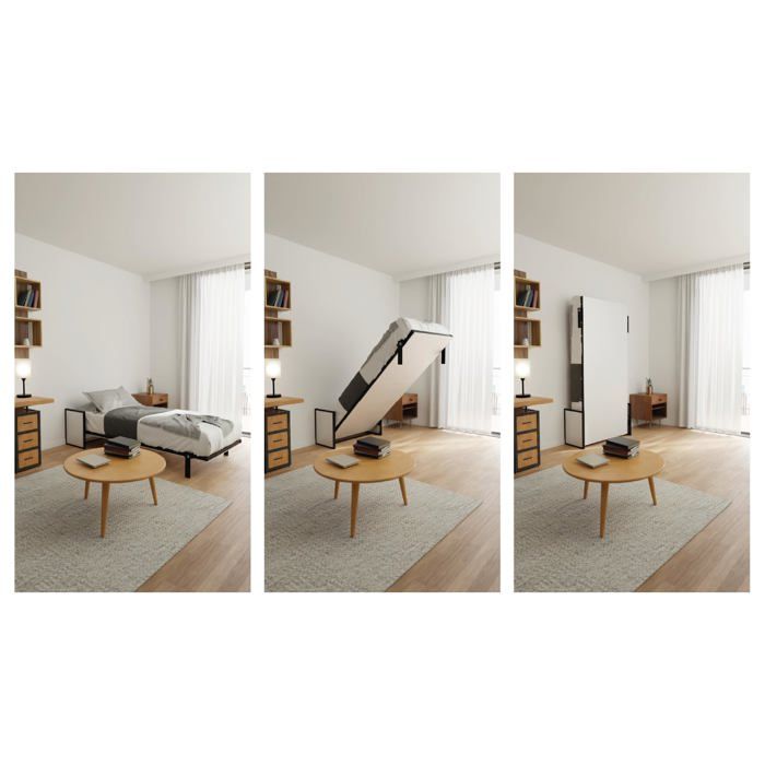Wallbedking Lit escamotable Morphy Studio – Système Multifonction modulaire SizeFlex & TypeFlex lit escamotable Gain de Place et