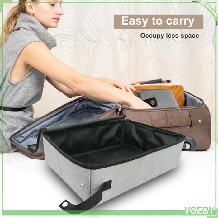 Bac à litière de voyage - FAFEICY - S - Pliable - Housse zippée anti-odeur - Oxford 600D imperméable