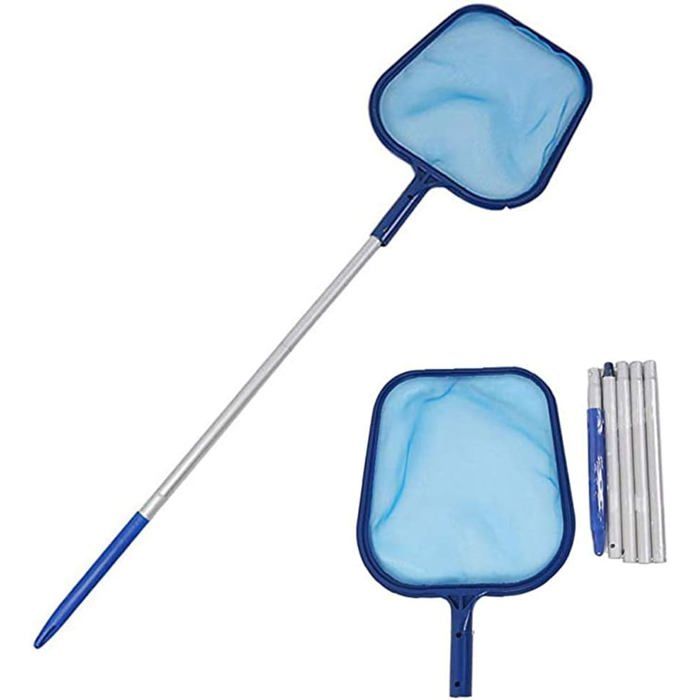 Épuisette Piscine avec Manche Aluminium 122 cm Réglable Filet Maille Fine pour Spa Bassin Fontaine Aquarium Nettoyage