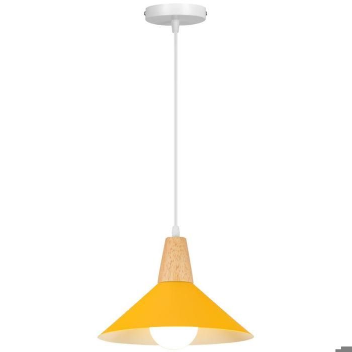 Suspension Luminaire - SMOTOP - E27 - Jaune mat - Ø25 cm