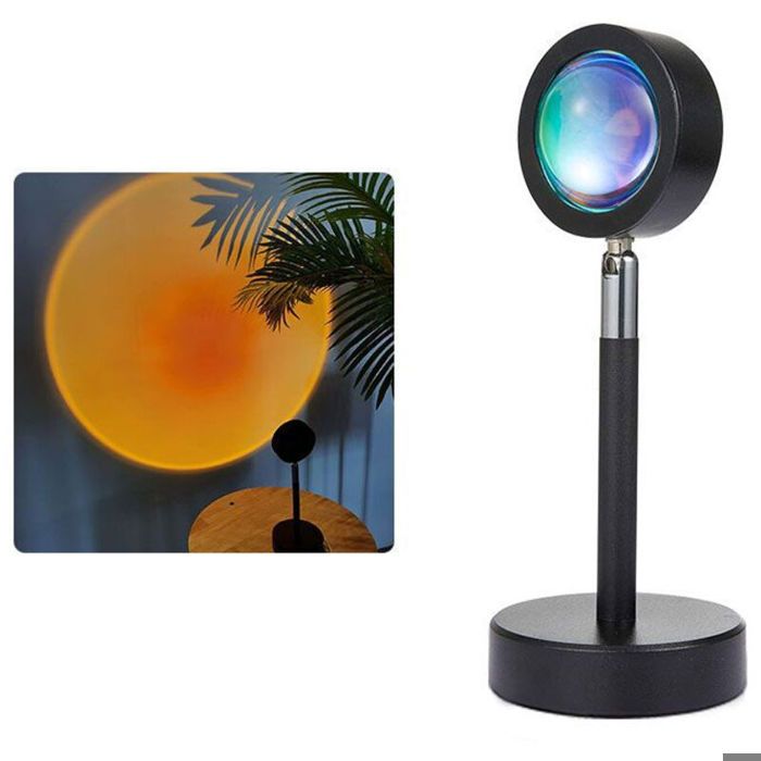 Lampe coucher de soleil projecteur LED - Rotation 180° alimentation USB Ambiance romantique décorative - Selfie décoration chambre