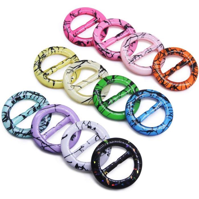 T-Shirt Pinces Rond Cercle écharpe Anneau Fermeture Clips vêtements Anneau Wrap Support pour Soie Foulard vêtements 25mm Couleur 2