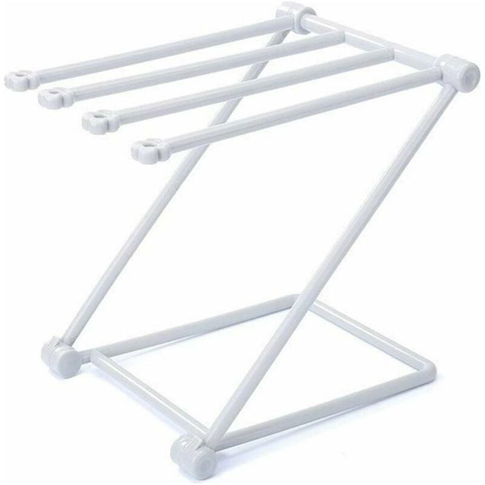 Porte-serviette sur pied pliable à 4 barres – Conception antidérapante – Capacité 3 kg – Pour salle de bain cuisine chamb