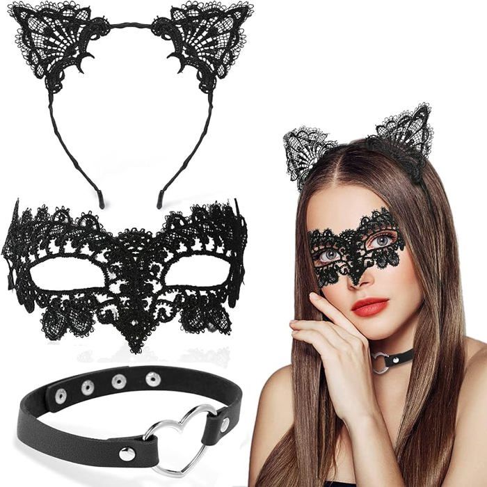Women& Venetian MaskLace Catwoman Masquerade Ball for EyesHalloween Costume Party Nightclub Facial MASQUE DECORATIF