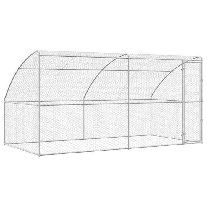 Kennel pour Chiens - vidaXL - Lot de 2 - Argenté - acier galvanisé - 4x2x2 m - Fermeture sécurisée - Avec toit - Structure robuste 2 Kennel pour Chiens - vidaXL - Lot de 2 - Argenté - acier galvanisé - 4x2x2 m - Fermeture sécurisée - Avec toit - Structure robuste 2