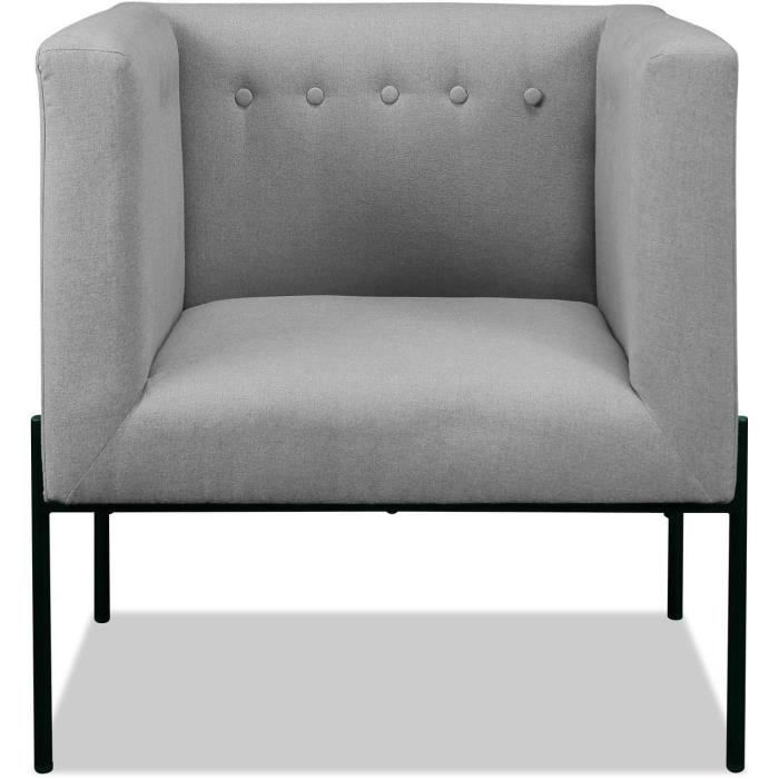 fauteuil - athm design - monty - assise polyester - pieds metal - gris
