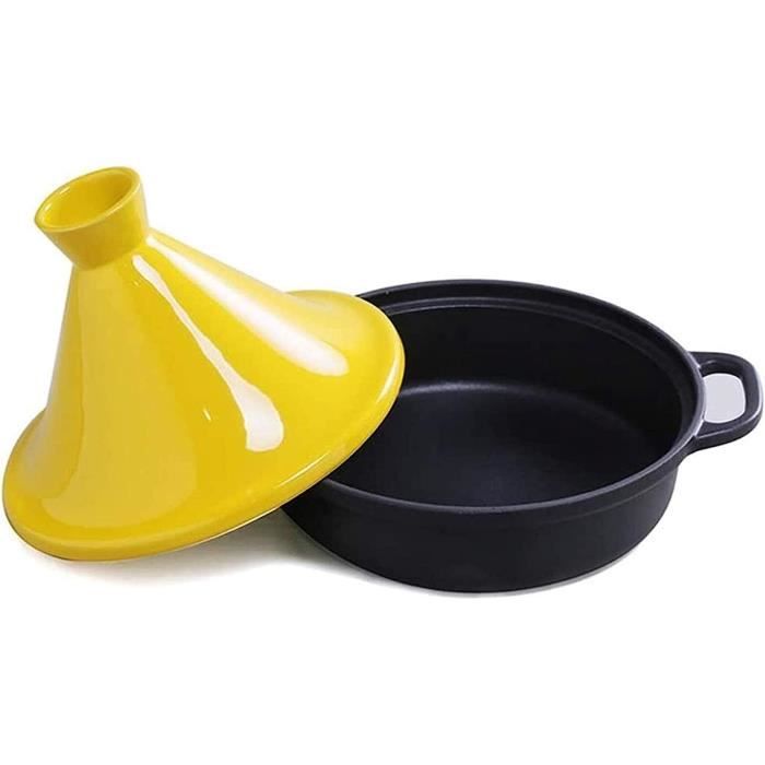 Pot à tajine en Fonte 20Cm, marmite à tajine sans Plomb cocotte mijoteuse avec Base en Fonte