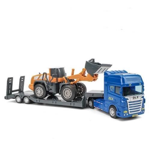 Daioller Camion Transport Avec 4 Voitures à Tirer, Son & Lumière – Jouet Construction Inertie Dès 1 An