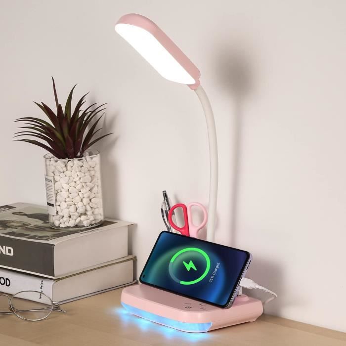 Lampe de table sans fil rechargeable par USB, lampe de bureau LED tactile,  3 températures de couleur, pour chevet, intérieur et extérieur, paquet de 2