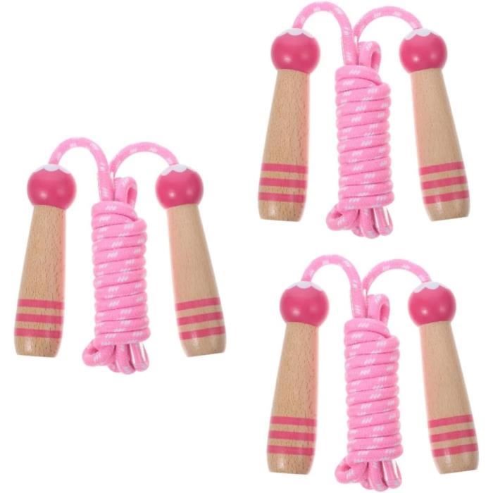Sinwind Corde à sauter pour enfants Avec poignée en bois décorée d'un Sinwind Corde à sauter pour enfants Avec poignée en bois décorée d'un