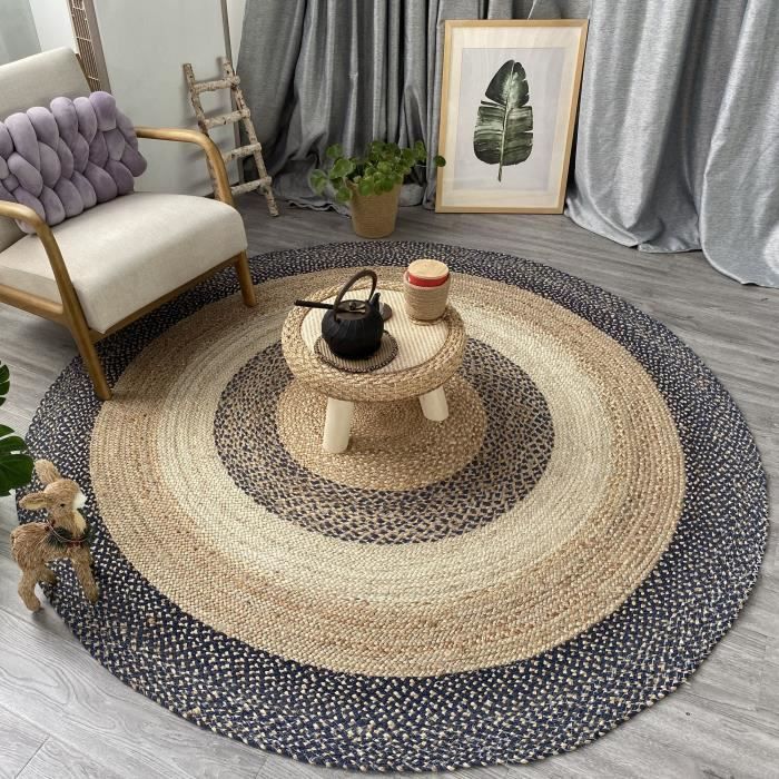 tapis rond naturel 150 cdiscount