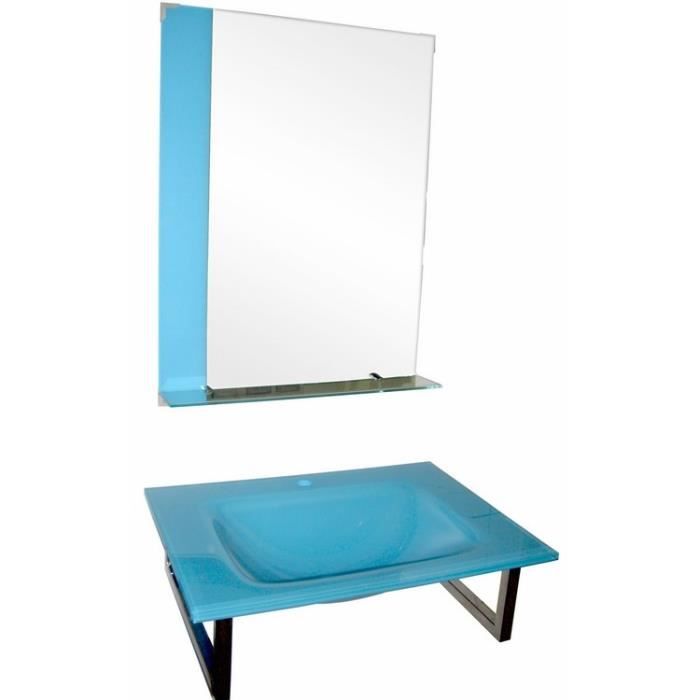 Meuble Iris Isis Bleu Avec Miroir A Tablette 70 Cm Achat Vente