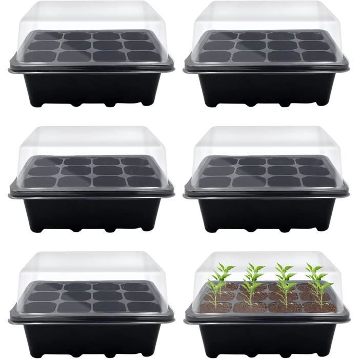 Lot De 3 Mini Serres De Démarrage De Semis – Bacs Biodégradables 27x20 Cm – Parfait Pour Graines, Plantes Et Propagation