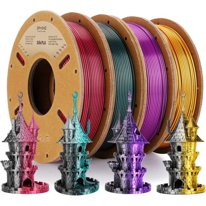 Filament PLA Deux Couleurs 1.75mm,Filament PLA pour Imprimante 3D  ±0.03mm,4x250g -Pack,Noir-Vert,Noir-Rose,Noir-Violet,[Z154] - Cdiscount  Informatique