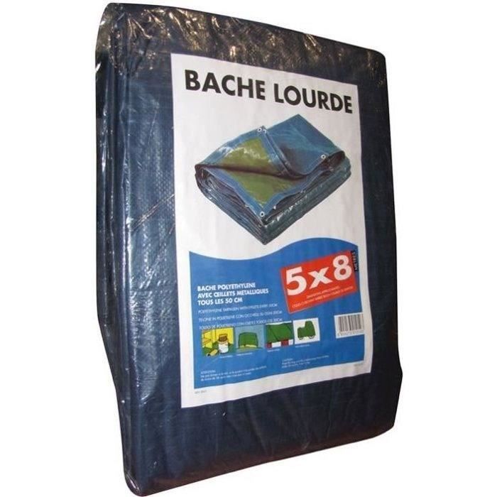 Bâche de protection - Marque - 5x8 m - Ultra résistante - 160 g/m² - Transparent
