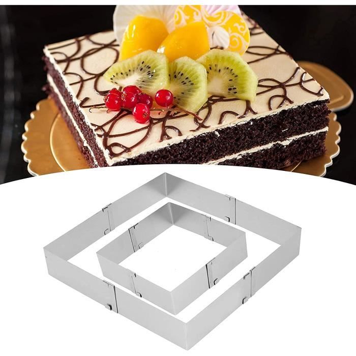 Cadre pâtisserie rectangulaire, moule à gateau réglable moule à mousse  moules à pâtisserie pour gâteaux en génoise, 16 à 28cm A28 - Cdiscount  Maison