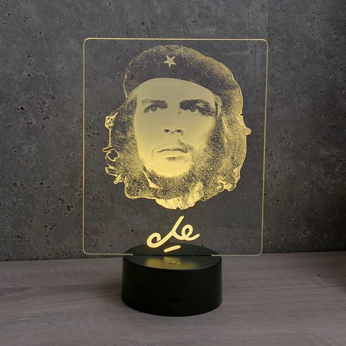 Lampe 3D portrait Che Guevara – LED – Idée Cadeau – Fabriquée en France