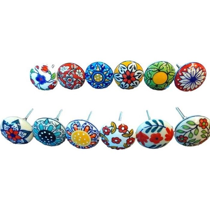 Hopofly Lot de 12 boutons de placard en céramique Style vintage Hopofly Lot de 12 boutons de placard en céramique Style vintage