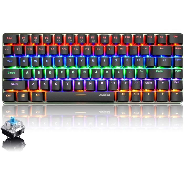 CROSS ZEBRA Clavier Gamer Mécanique Clavier Gaming pas cher Cherry MX Blue QWERTY Éclairé