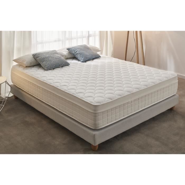 Matelas Box Spring Premier - Moonia - Mémoire de forme - 160 x 200 cm - Ferme - Anti-acarien