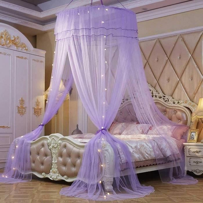 Moustiquaire De Lit Baldaquin Sans Cadre - En Dentelle Blanche - Taille Queen (150x200cm) - Protection Anti-moustiques Et Poussière - 11