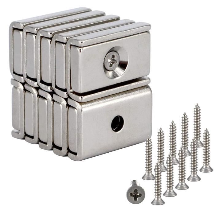 4 Aimants Néodyme Caoutchoutés M4 - Diamètre 22mm Pour Fixation Outils