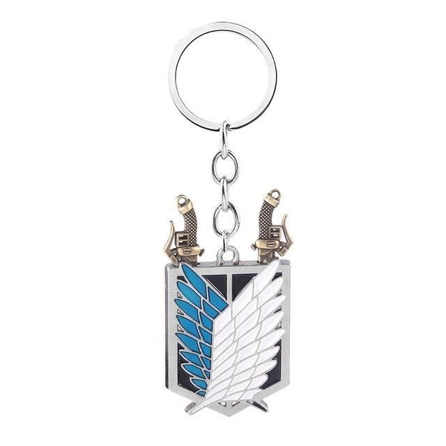 Porte-clés L'Attaque Des Titans - Emblème Métal Argenté, Shingeki No Kyojin, Accessoire Manga