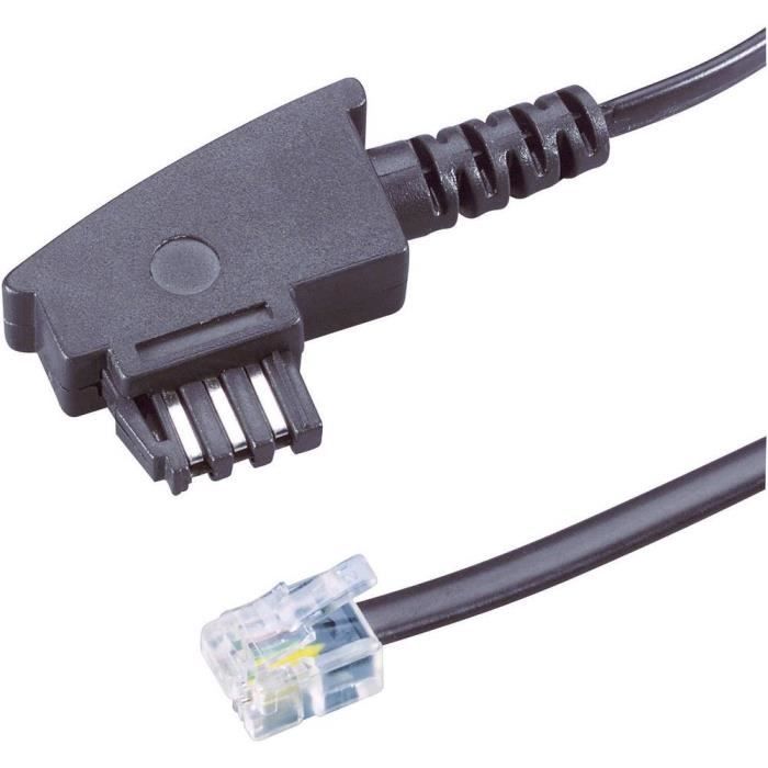 DITM® Cordon RJ11 Mâle Vers RJ45 Mâle Noir 0,50m - Informatique