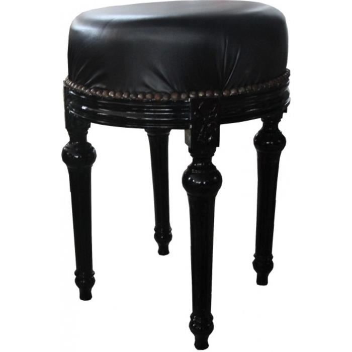 Casa Padrino Tabouret Baroque Tabouret Rond Aspect Cuir Noir Noir Tabourets De Meubles Baroques Achat Vente Tabouret Cdiscount