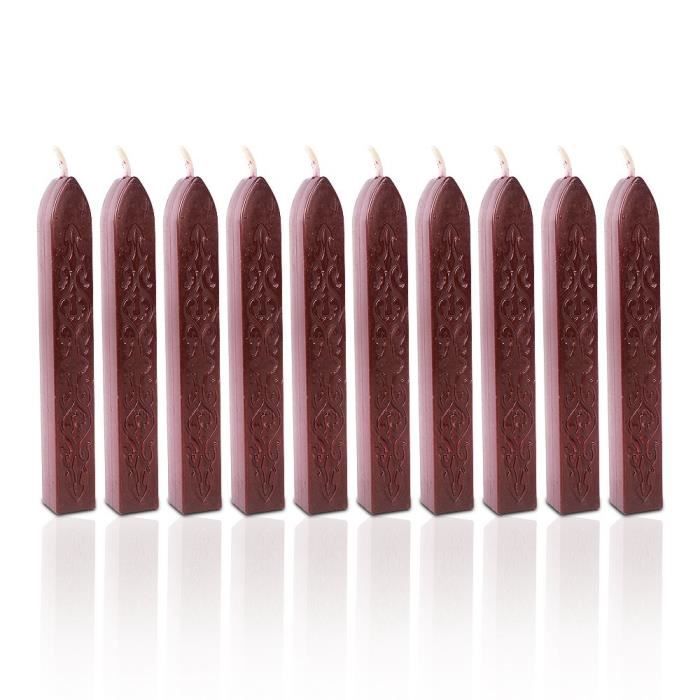 Cire à Cacheter Flexible Avec Mèche - 3 Bâtons Bordeaux Pour Lettres Et Cadeaux