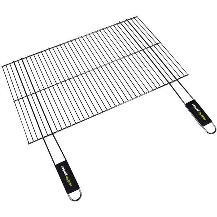 Grille Acier Pour Barbecue Charbon - Cook'in Garden - Grille rectangulaire - 67 x 40 cm