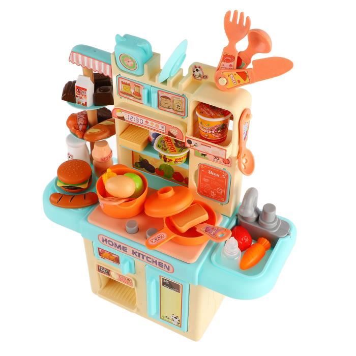 Cuisine pour enfants bois 57x29,5x77/83cm dinette cuisinière réglable  hauteur 35 accessoires jeu éducatif enfant jouet d'imitation - Cdiscount  Jeux - Jouets