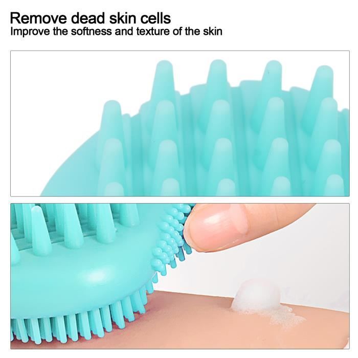 Brosse à récurer pour le corps en silicone, à long manche, pour le dos