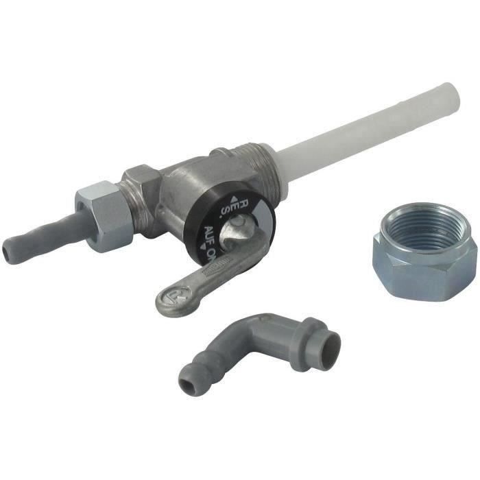 Robinet à essence métallique universel avec Filtre nylon - pour tuyau de Ø: 6mm - filetages: M16 x 1
