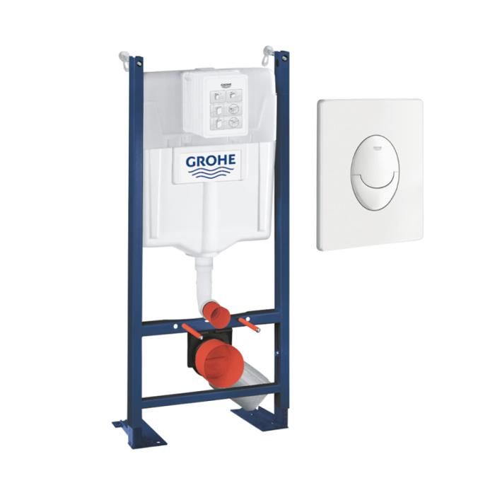 Grohe Bâti-support autoportant Rapid SL Project 1.13 M + Plaque commande Skate Air blanc alpin