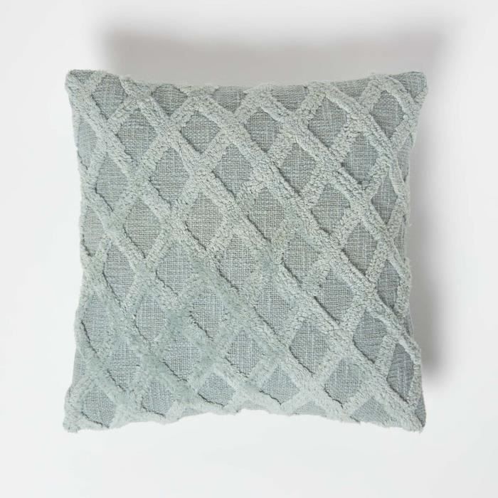 HOMESCAPES Coussin De Chaise Vert Rayé 40x40x8 Cm – 100 % Coton Doux, Réhausseur Confortable Avec Poignée, Idéal Intérieur & Jardin