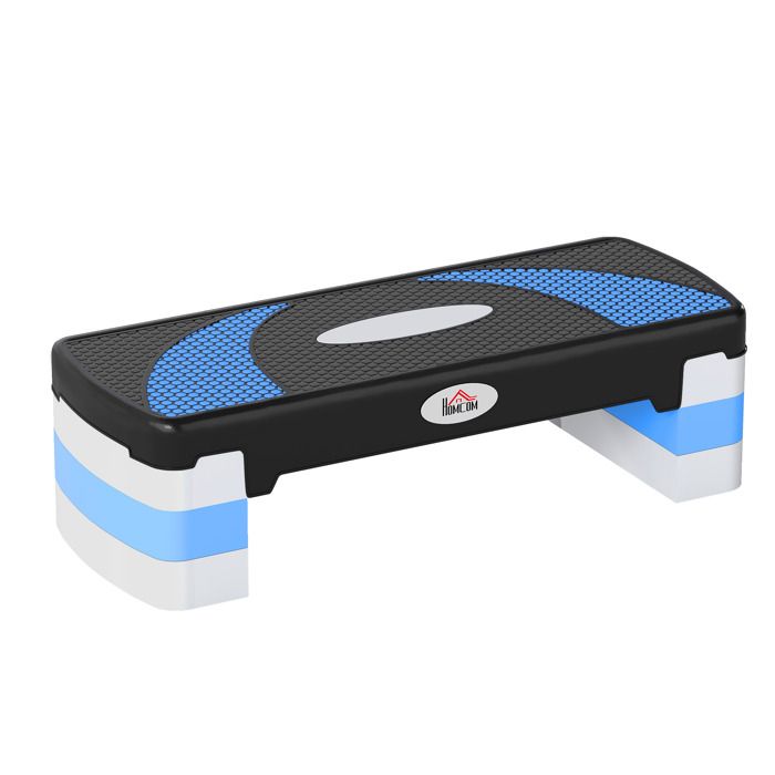 HOMCOM stepboard, aerobic fitness stepper, in hoogte verstelbaar, sport, zwart