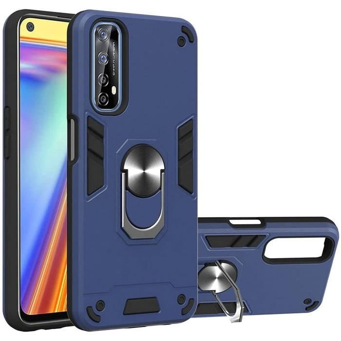 SATURCASE Case for Realme 7 Pro, Ring Kickstand Hybrid 2 in 1 [PC
