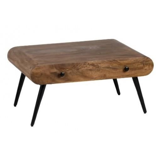 table basse bois de manguier/fer 86cm salon