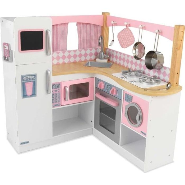 Cuisine Enfant Cuisine Jouet Pour Enfants En Bois Avec Ustensiles  Accessoires Et Lum à Prix Carrefour