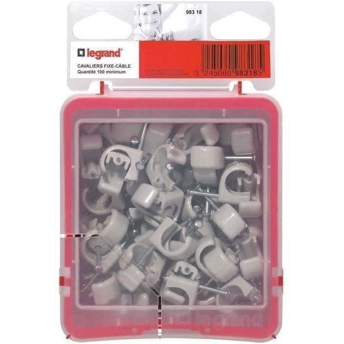 LEGRAND Cavalier fixe-câble Multifix x100 - Ø14 mm à Ø20 mm - gris