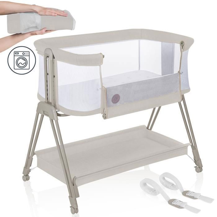 Lit cododo LIONELO Luna - 4 x Roulettes -Matelas inclus - Jusqu'à 9 kg ...